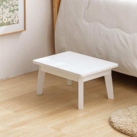 White Wooden Step Stool - Picture 3 of 4